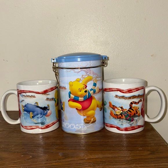 Disney Other - Vintage 2005 Winnie The Pooh Tin with 2 Mugs
